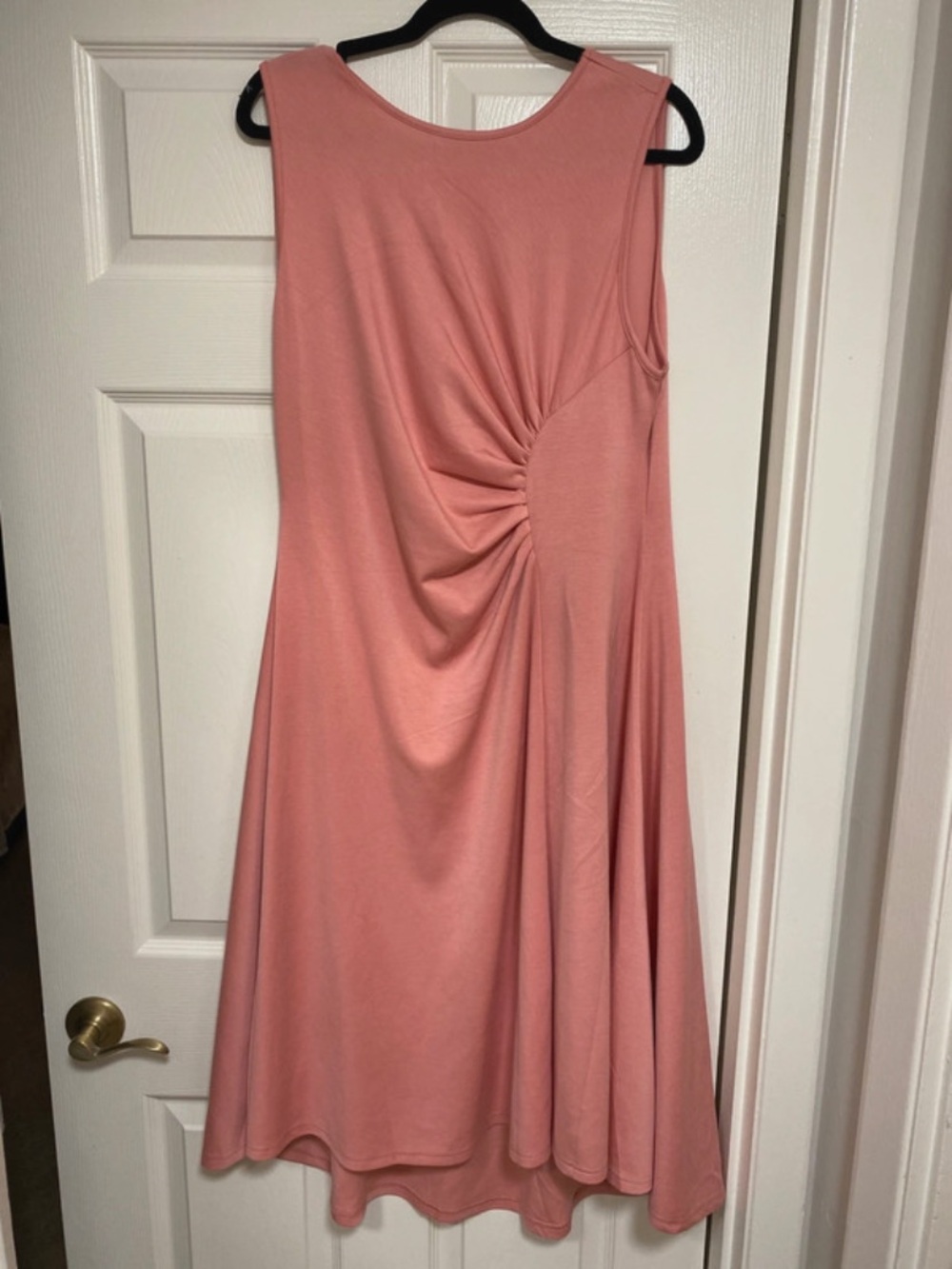 Amazon Sleeveless Midi Dress in Rose Pink with Twist Detail